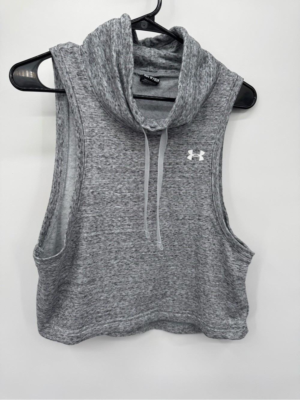Under Armour Gray Heather Cowl Neck Crop Tank Top Size XS